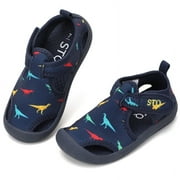 STQ X HKR Kids Water Shoes Breathable Outdoor Beach Swim Pool Sandals for Boys(Toddler/Little Kid) Navy/Dinosaur 8 M US Toddler